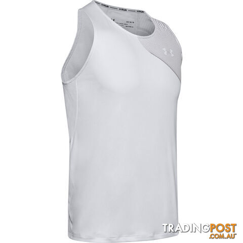 Under Armour Qualifier Iso-Chill Singlet Mens Running Singlet - Grey - MD - 1350135-014-MD