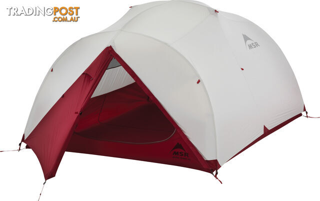 MSR Mutha Hubba NX 3 Person Lightweight Hiking Tent - Cream/Red - T220-10317