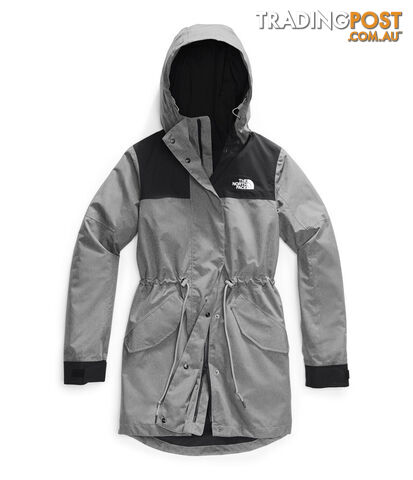 The North Face Metroview Womens Waterproof Trench Coat - TNF Medium Grey Heather/TNF Black - Xl - NF0A4AM1GVD-X1L