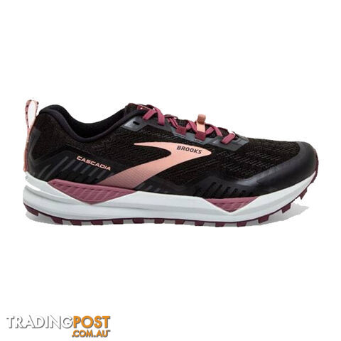 Brooks Cascadia 15 Womens Trail Running Shoes - Black/Ebony/Coral Cloud - 7.5 - 120331-1B-087-75