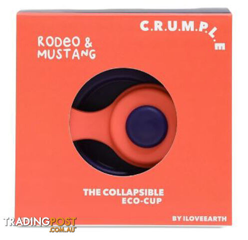 Crumple Rodeo and Mustang Collapsible Reusable Eco Cup - 350ml - 18C