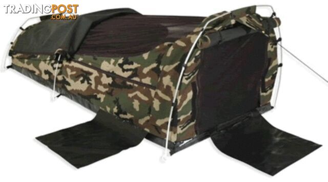 Sahara Nomad King Single Dome Canvas Swag & Bag - Camo - SA-NOMAD-SG-CAMO