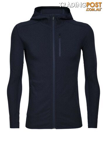 Icebreaker RealFleece Merino Descender LS Zip Mens Fleece Hoodie - Midnight Navy - M - 104854423M