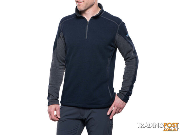Kuhl Revel 1/4 Zip Mens Fleece Sweater - Mutiny Blue/Steel - S -...