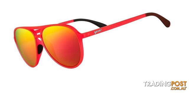 Goodr Mach G Aviator Running Sunglasses - Captain Blunt's Red-Eye -...