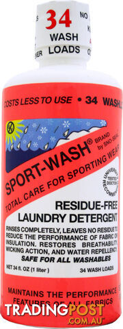 Atsko Sport-Wash All Sports Laundry Detergent - 1L Bottle - SNOSWLTR