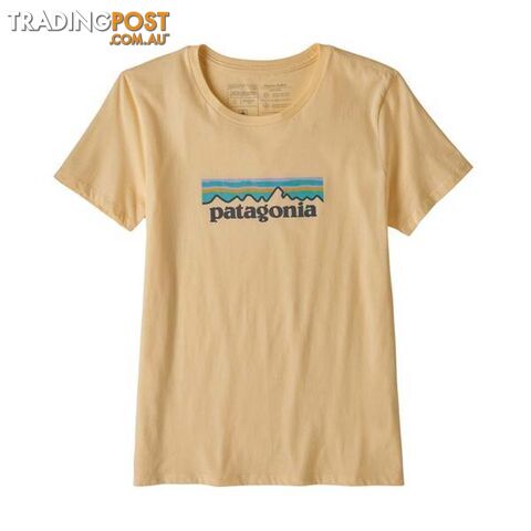 Patagonia Pastel P-6 Logo Organic Crew Womens T-Shirt - Vela Peach - M -...