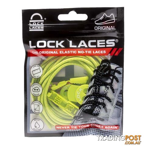 Lock Laces Original No Tie Shoes Laces - Sour Green - LL-ORIG-GRN