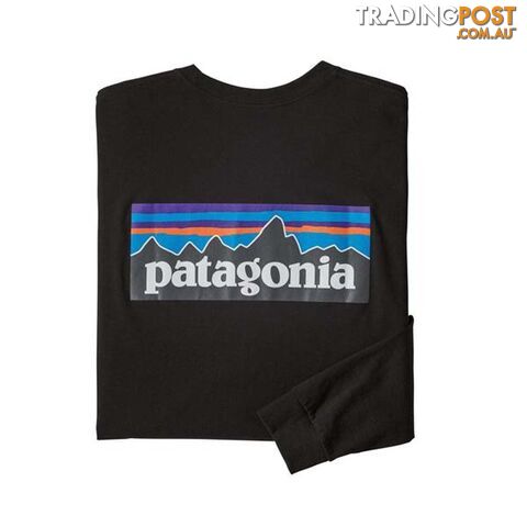 Patagonia P-6 Logo Responsibili-Tee Mens Long Sleeve T-Shirt - Black - S -...
