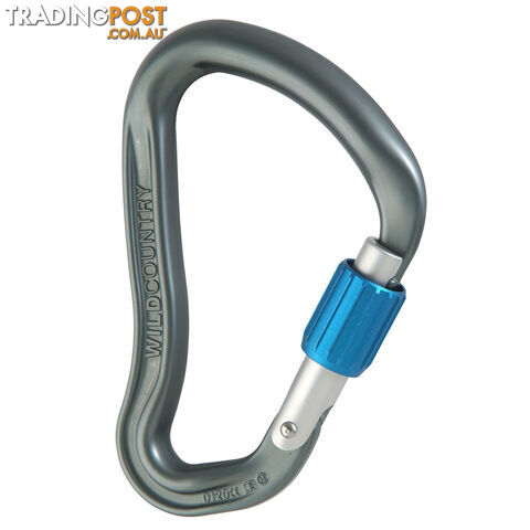 Wild Country Ascent Hms Locking Karabiners - Gunmetal/Blue - WCASCENTHMS