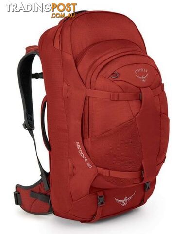 Osprey Farpoint 55L Ultralight Travel Backpack & Daypack - Jasper Red -...