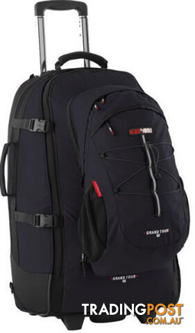 Black Wolf Grand Tour 65L Wheeled Travel Backpack and Daypack - BLACK -...