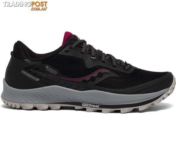 Saucony Peregrine 11 GTX Womens Trail Running Shoes - Black/Cherry - S10643-45