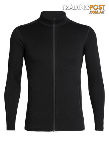 Icebreaker Elemental Mens Long Sleeve Full Zip Merino Fleece Jacket - Black -...