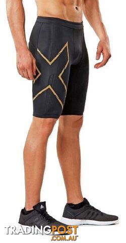 2XU MCS Run Mens Compression Shorts - Blk/Grf - MA5331b-BLK-GRF