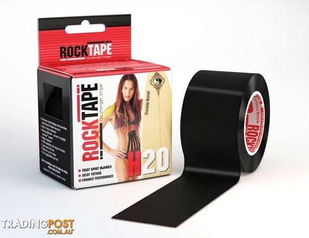 RockTape H2O Kinesiology Tape - Black - 5cm x 5m - BlackH2o5m