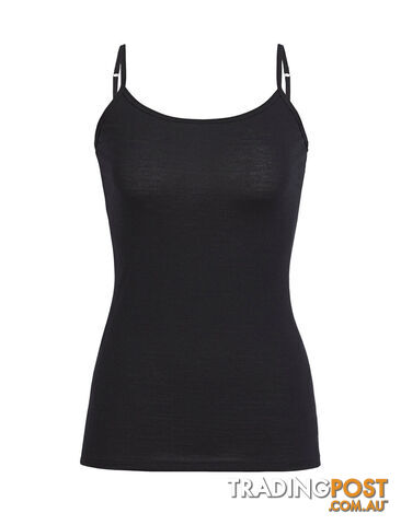 Icebreaker Siren Womens Merino Cami - Black - L - 103193001L