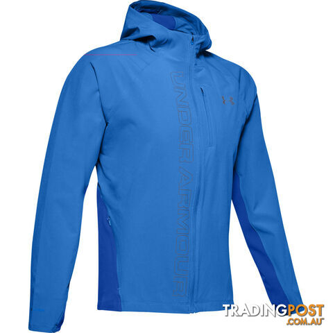 Under Armour Qualifier Outrun The Storm Mens Running Jacket - Blue - SM - 1350173-464-SM