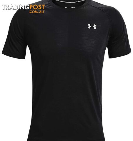 Under Armour Streaker SS Mens Performance T-Shirt - Black/Black/Reflective - XXL...