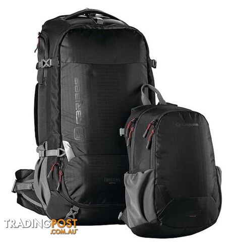 Caribee Magellan 75L Travel Backpack With Daypack - Black - 6931