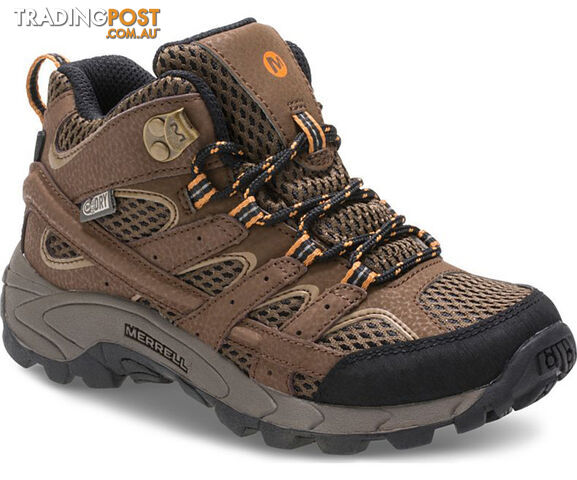 Merrell Moab 2 Mid Big Kids Waterproof Hiking Boots - Earth - 12US - MK261204-12