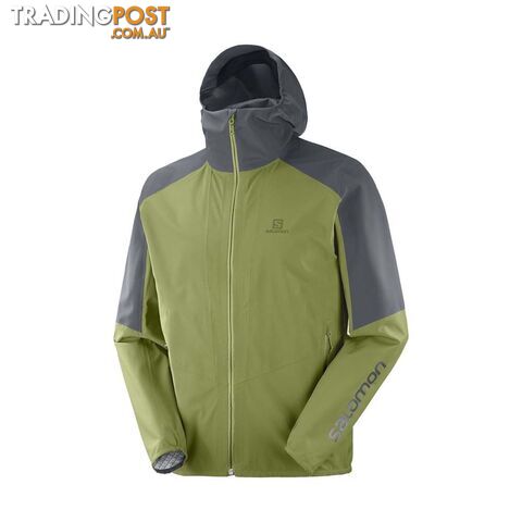 Salomon Outline Mens Waterproof Jacket - Martini Olive/Ebony - M - LC1508900-M