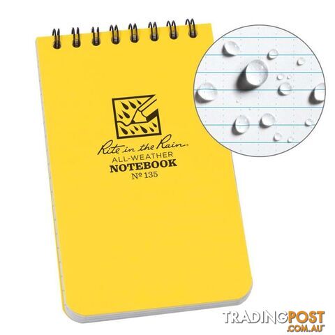 Rite In The Rain Top Spiral 3 X 5 Polydura Waterproof Notebook - XRTPSPIRL3x5NTB