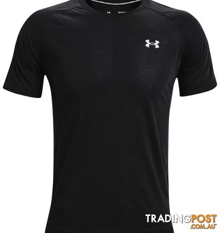 Under Armour Streaker SS Mens Performance T-Shirt - Black/Black/Reflective - LG...