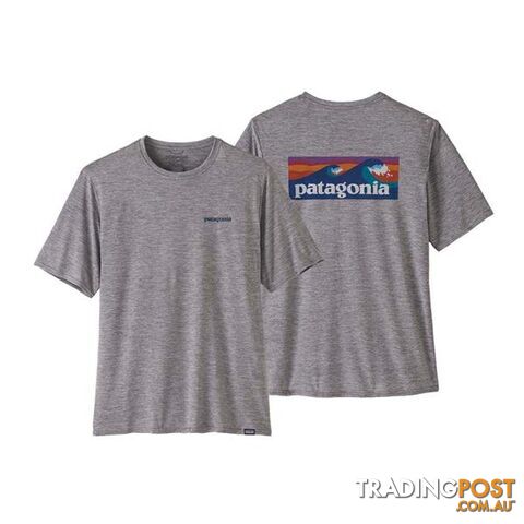 Patagonia Capilene Cool Daily Graphic Mens T-Shirt - Boardshort Logo: Feather...