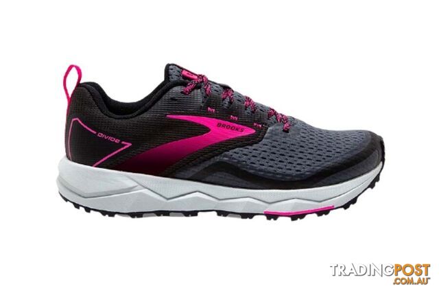 Brooks Divide 2 Womens Trail Running Shoes - Black/Ebony/Pink - 9US - 1203421B-069-9