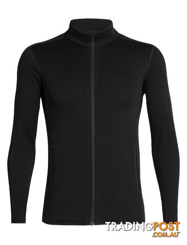 Icebreaker Elemental Mens Long Sleeve Full Zip Merino Fleece Jacket - Black - S...