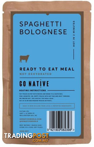 Go Native Spaghetti Bolognese Ready to Eat Meal - 1 Serve - SM3