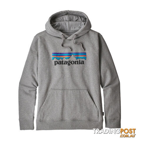 Patagonia P-6 Logo Uprisal Mens Fleece Hoody - Gravel Heather - L - 39539-GLH-L