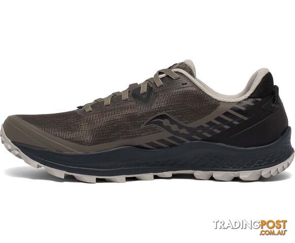 Saucony Peregrine 11 Wide Mens Trail Running Shoes - Gravel/Black - S20642-35 - photo 2 of 2