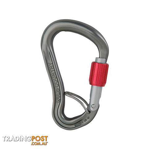 Wild Country Ascent Lite Belay Locking Karabiners - Gunmetal/Red - WCASCENTLTBL