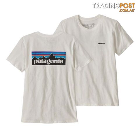 Patagonia P-6 Logo Organic Crew Womens Everyday T-Shirt - White - M -...
