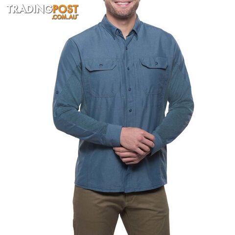 KUHL Airspeed Long Sleeve Mens Hiking Shirt Mens - Pirate Blu - S -...
