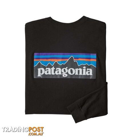 Patagonia P-6 Logo Responsibili-Tee Mens Long Sleeve T-Shirt - Black - XL - 38518-BLK-XL