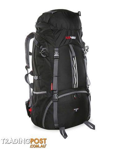 Black Wolf Nomad 80L Travel/Trek Hybrid Backpack - Black - 3412341361008