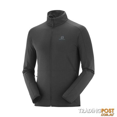 Salomon Outrack Full Zip Mid Mens Lightweight Fleece Jacket - BLACK - XL - LC1369200-XL