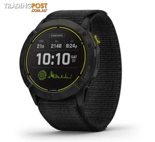 Garmin Enduro GPS Adventure Watch - Carbon Grey DLC Titanium w/ Black UltraFit Nylon Strap - 10-02408-01