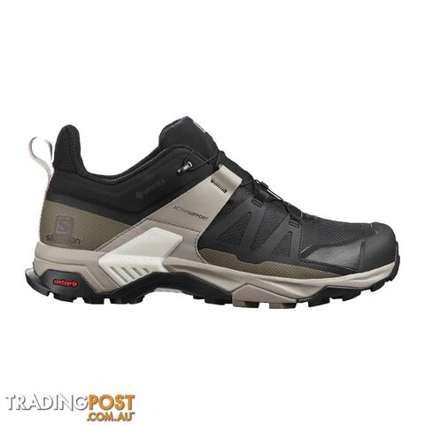 Salomon X Ultra 4 GTX Mens Waterproof Hiking Shoes - Black/Vintage Kaki/Vanilla...