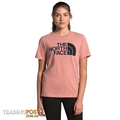 The North Face Half Dome Cotton Womens Short Sleeve Everyday Tee - Pink Clay/TNF...