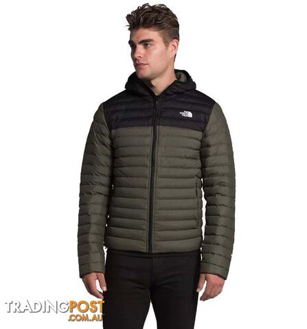 The North Face Stretch Down Mens Insulated Hoodie - New Taupe Green/TNF Black - XXL - NF0A3Y55BQW-X2L