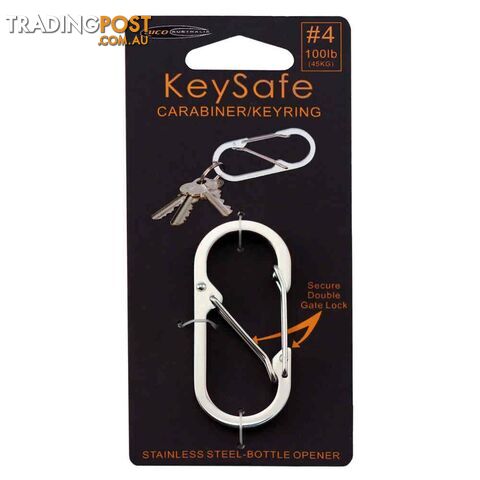 Bico KeySafe Oval #4 Carabiner - Blue - KS001-4BLU