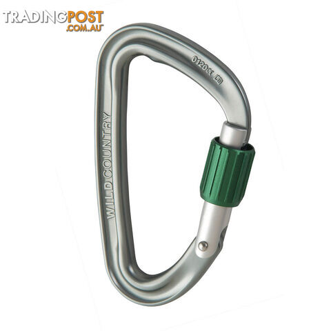 Wild Country Eos Locking Karabiner - Gunmetal/Green - WCEOS