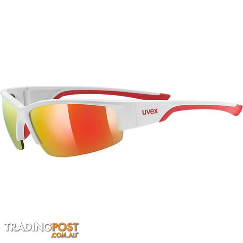 Uvex Sportstyle 215 Sports Sunglasses - White Matte/Red - S5306178316