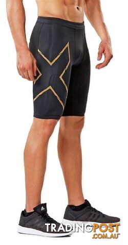 2XU MCS Run Mens Compression Shorts - Blk/Grf - XL - MA5331b-BLK-GRF-XL