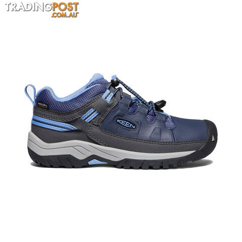 Keen Targhee Low WP Youth Waterproof Hiking Shoes - Blue Nights Della Blue - US 5 - 1022922-5