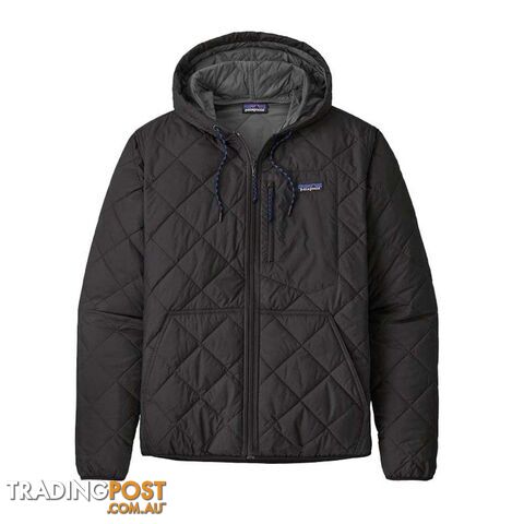 Patagonia Diamond Quilted Bomber Mens Insulated Hoody - Black - S - 27610-BLK-S